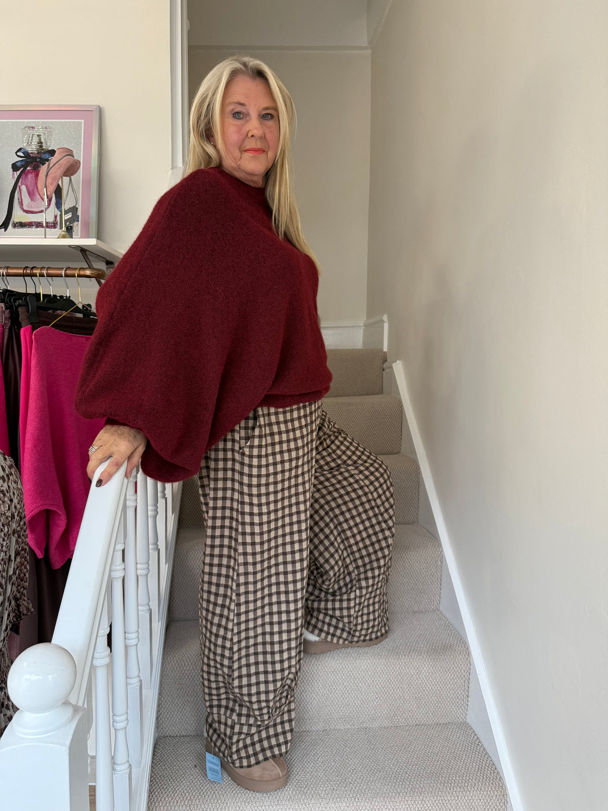 Berry Red Batwing Knit Jumper