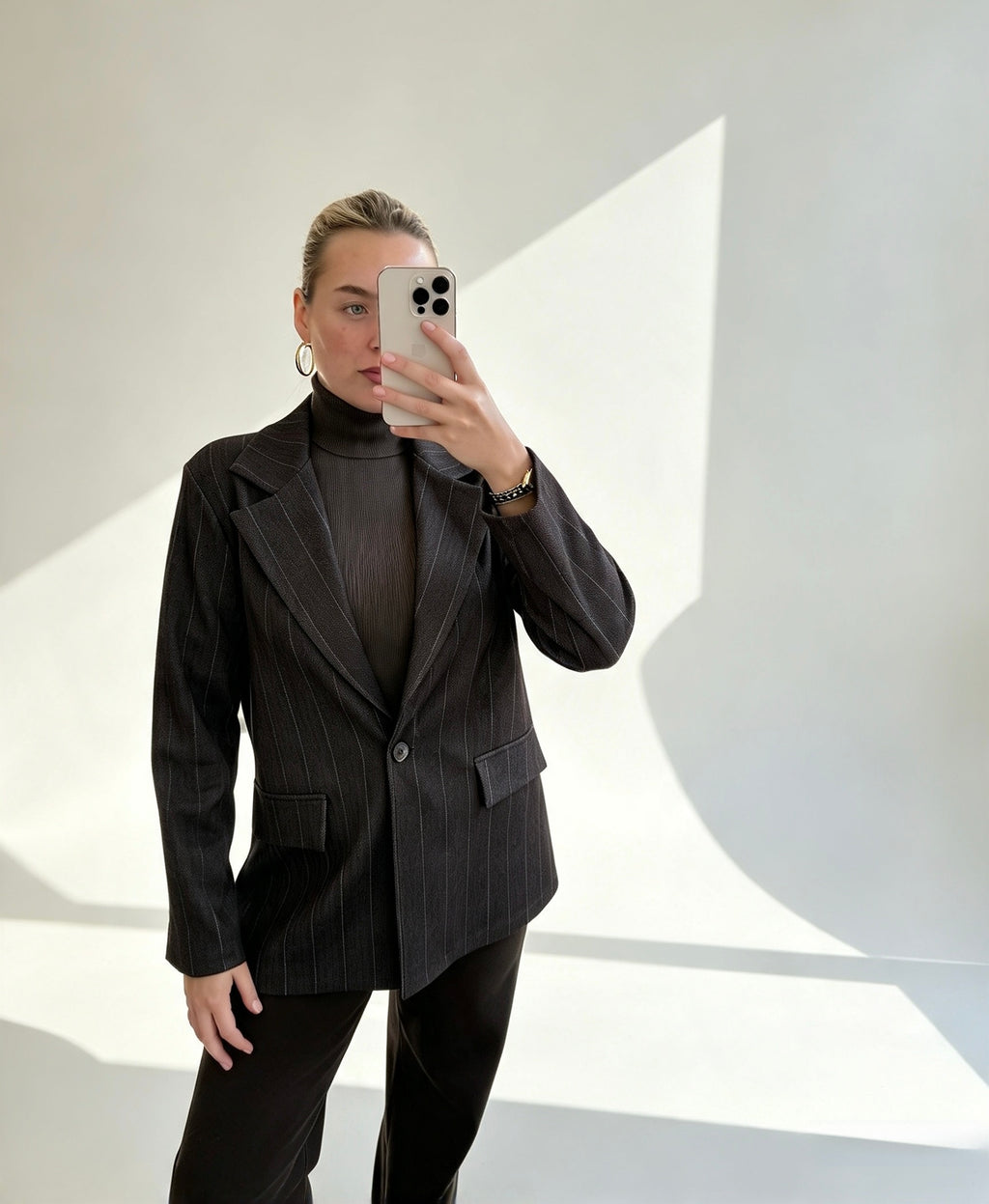 Deep Brown Pin Stripe Blazer