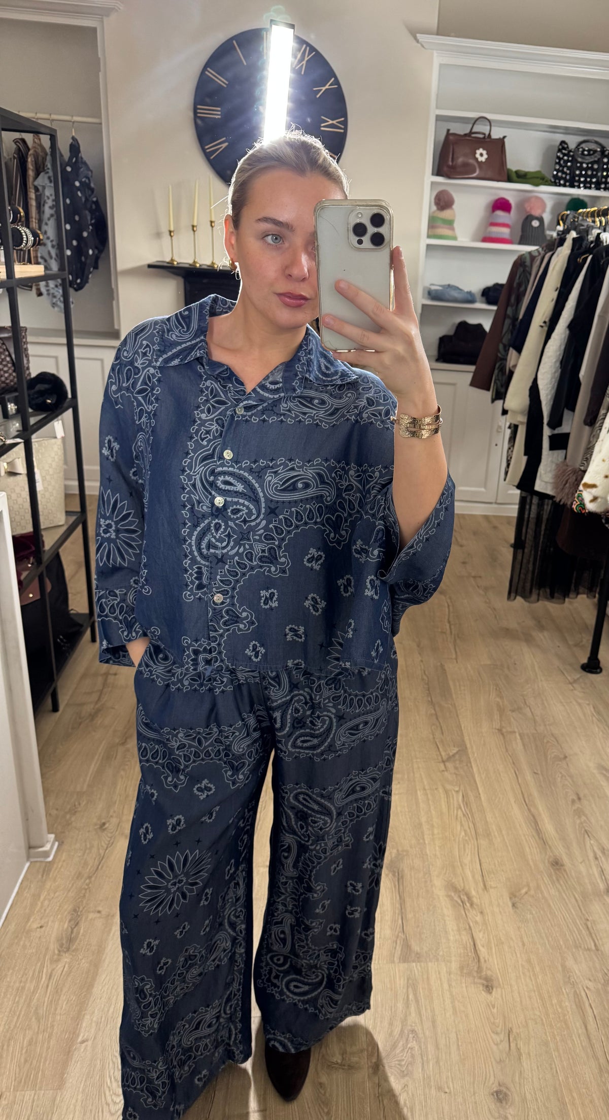 Blue Paisley Style Print Co Ord