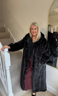 Malissa J Luxe Faux Fur Hooded Coat - Black