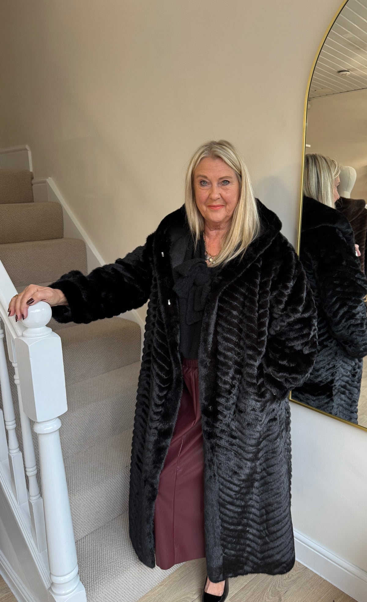 Malissa J Luxe Faux Fur Hooded Coat - Black