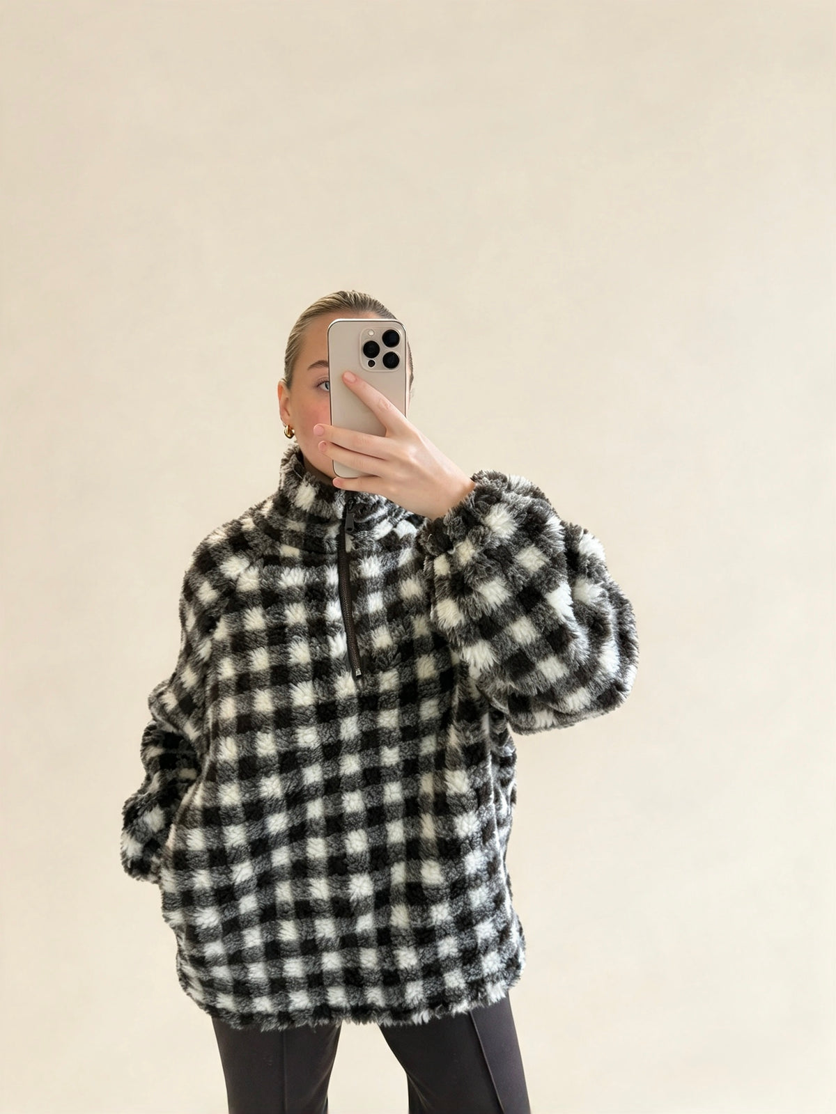 Dark Chocolate Brown Quarter Zip Cosy Fleece