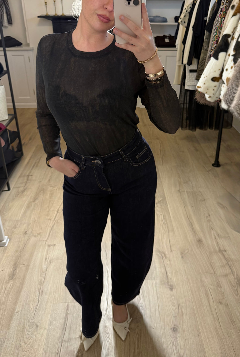 Dark Denim Barrel Leg Jeans