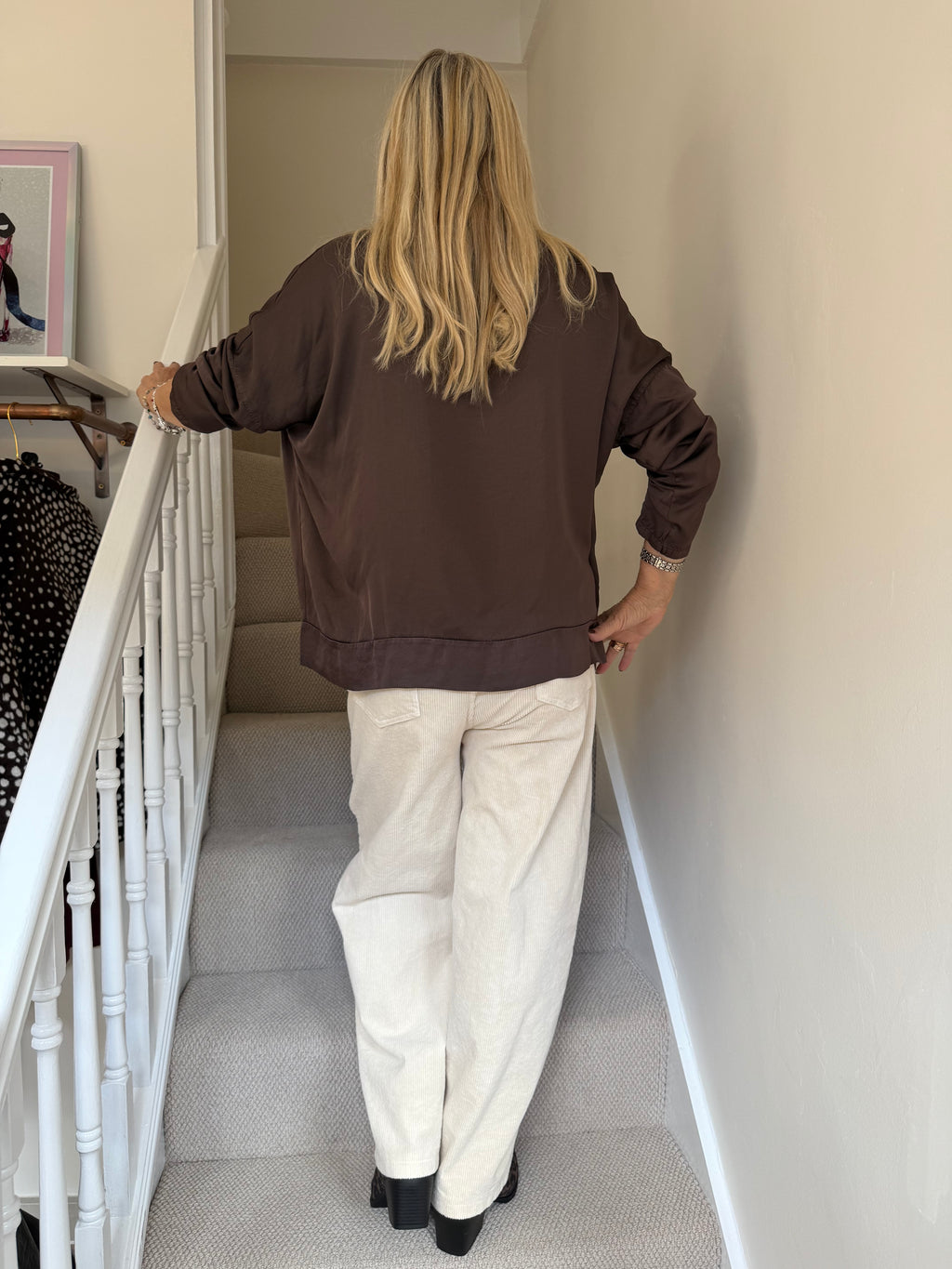 Sarah Tempest Chocolate Brown Relaxed Collared Blouse