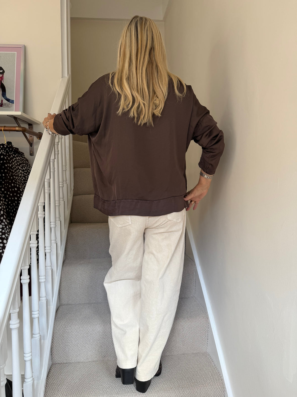 Sarah Tempest Chocolate Brown Relaxed Collared Blouse