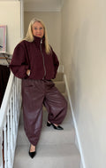 Burgundy Zip Up Jacket