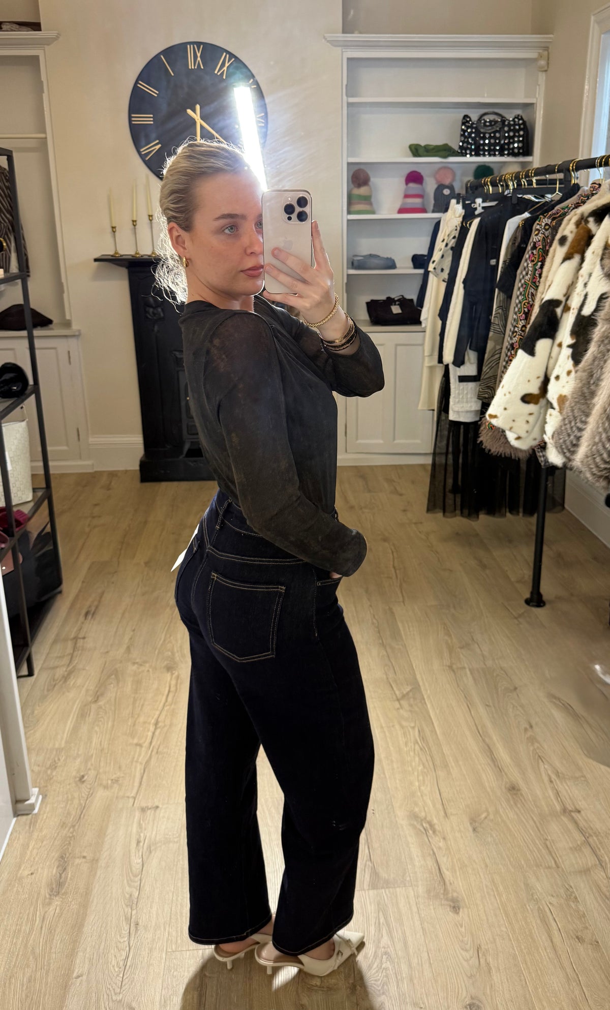 Dark Denim Barrel Leg Jeans