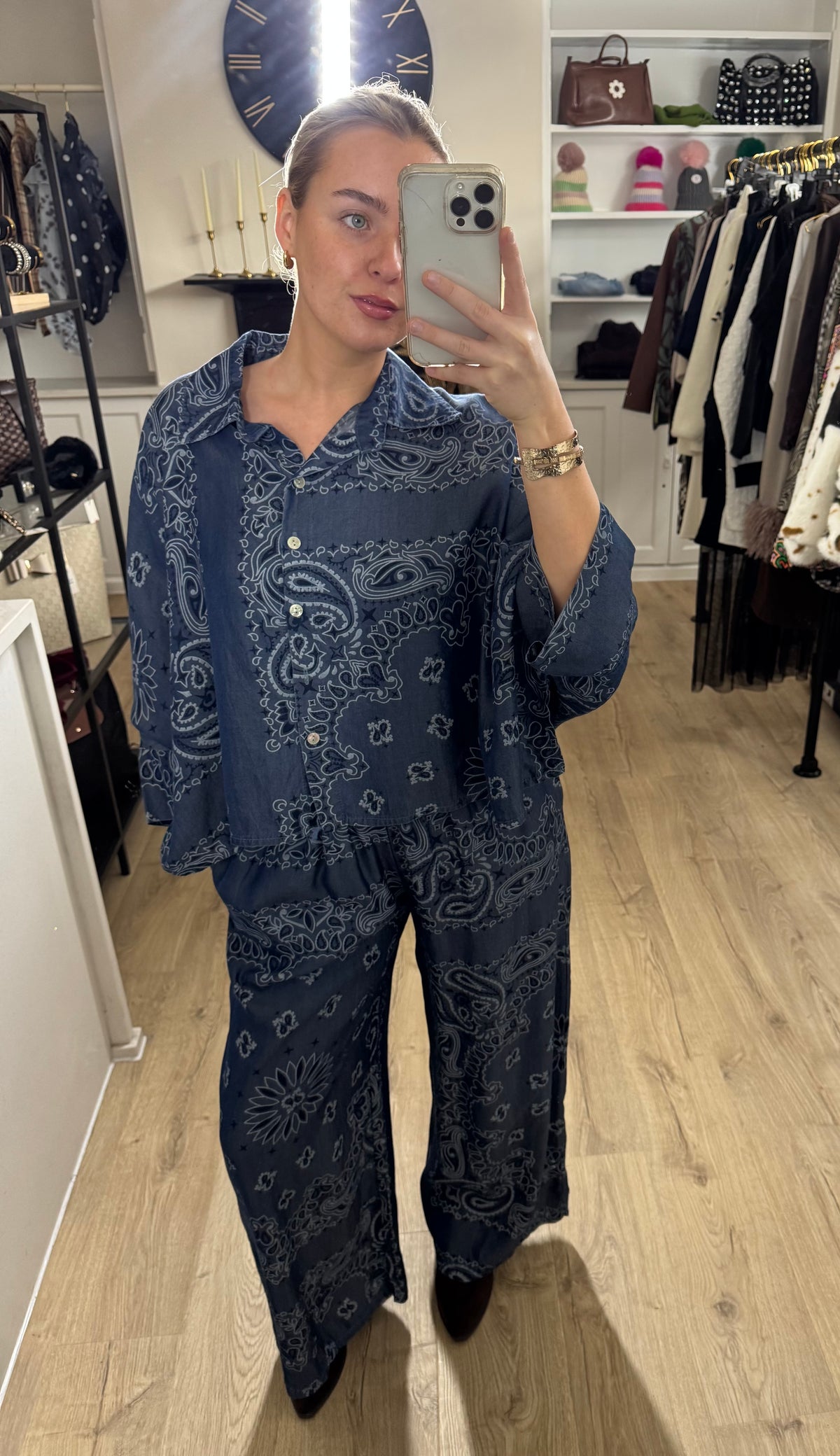 Blue Paisley Style Print Co Ord