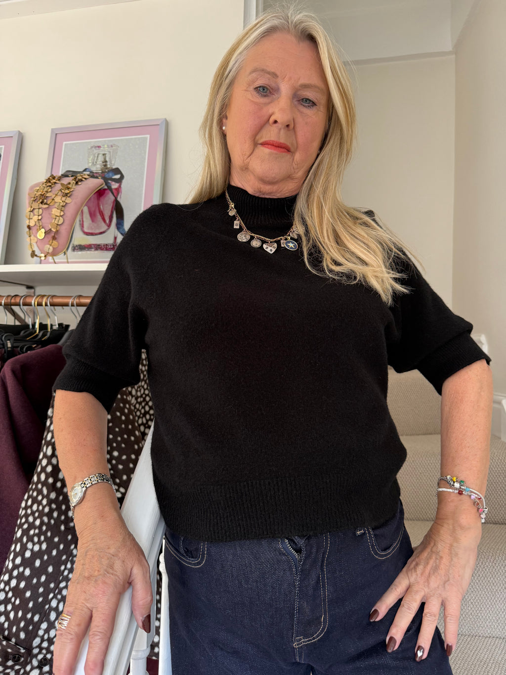 Black Erika Knit Jumper