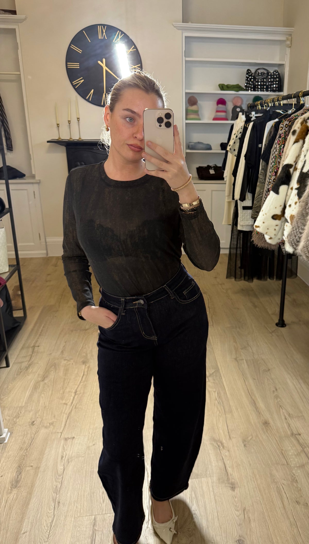 Dark Denim Barrel Leg Jeans