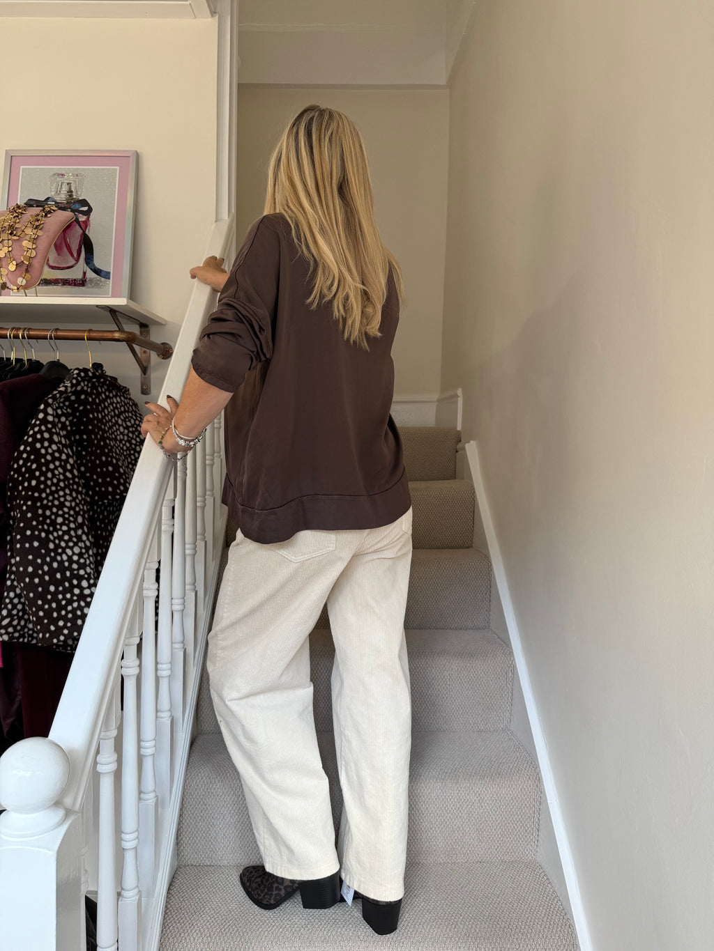 Sarah Tempest Chocolate Brown Relaxed Collared Blouse