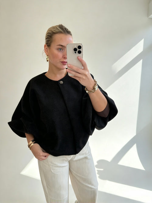 Black Soft Feel Statement Jacket