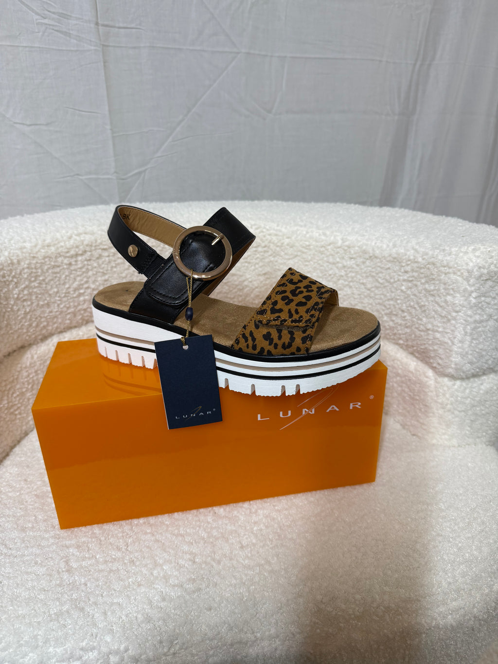 Leopard Print Platform Lunar Sandals
