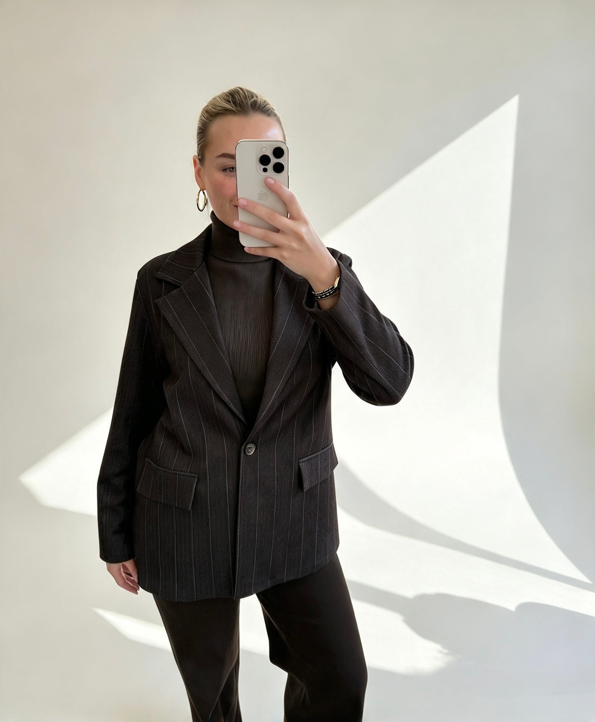 Deep Brown Pin Stripe Blazer