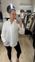 White Lace Cuff Shirt