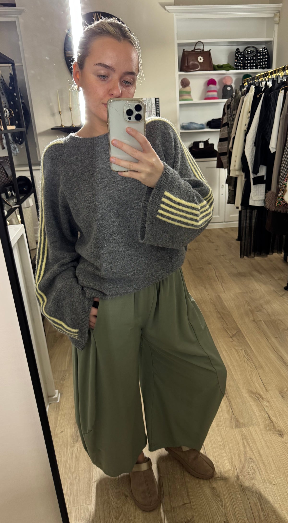 Sage Green Barrel Leg Pants