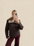 Bambi Collared Brown Cardigan