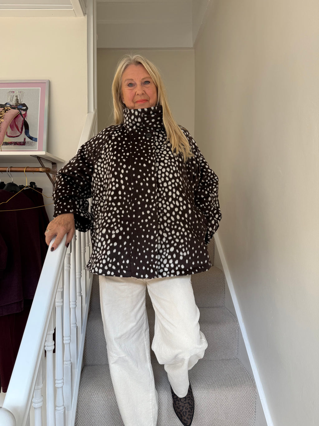 Brown Deer Print Jacket