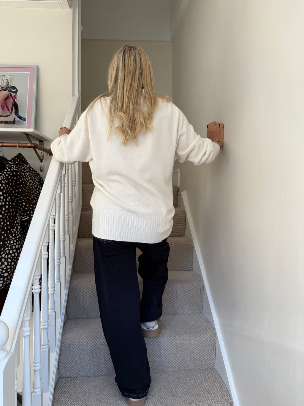 Erika Cream Knit V Neck Jumper