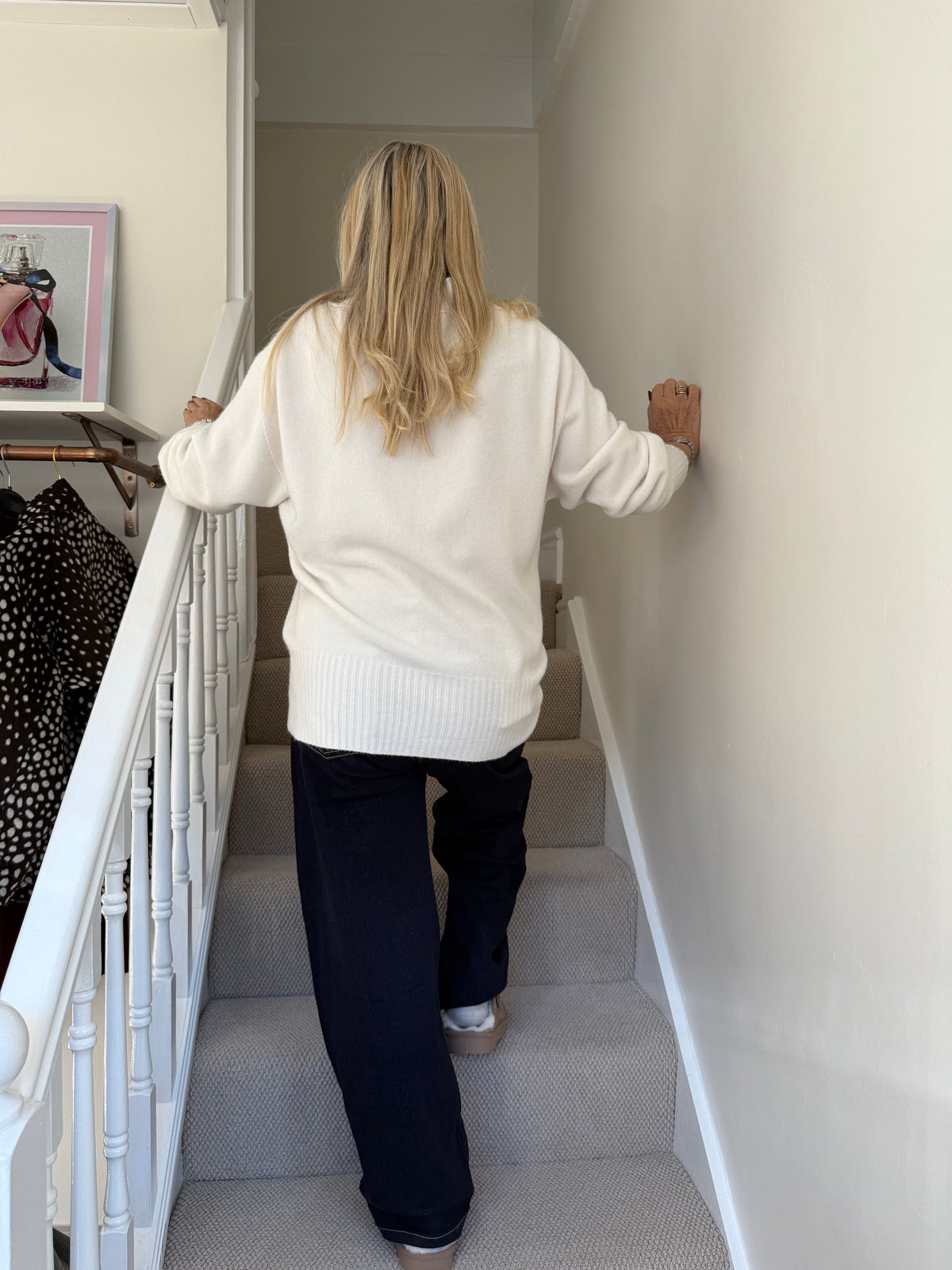 Erika Cream Knit V Neck Jumper
