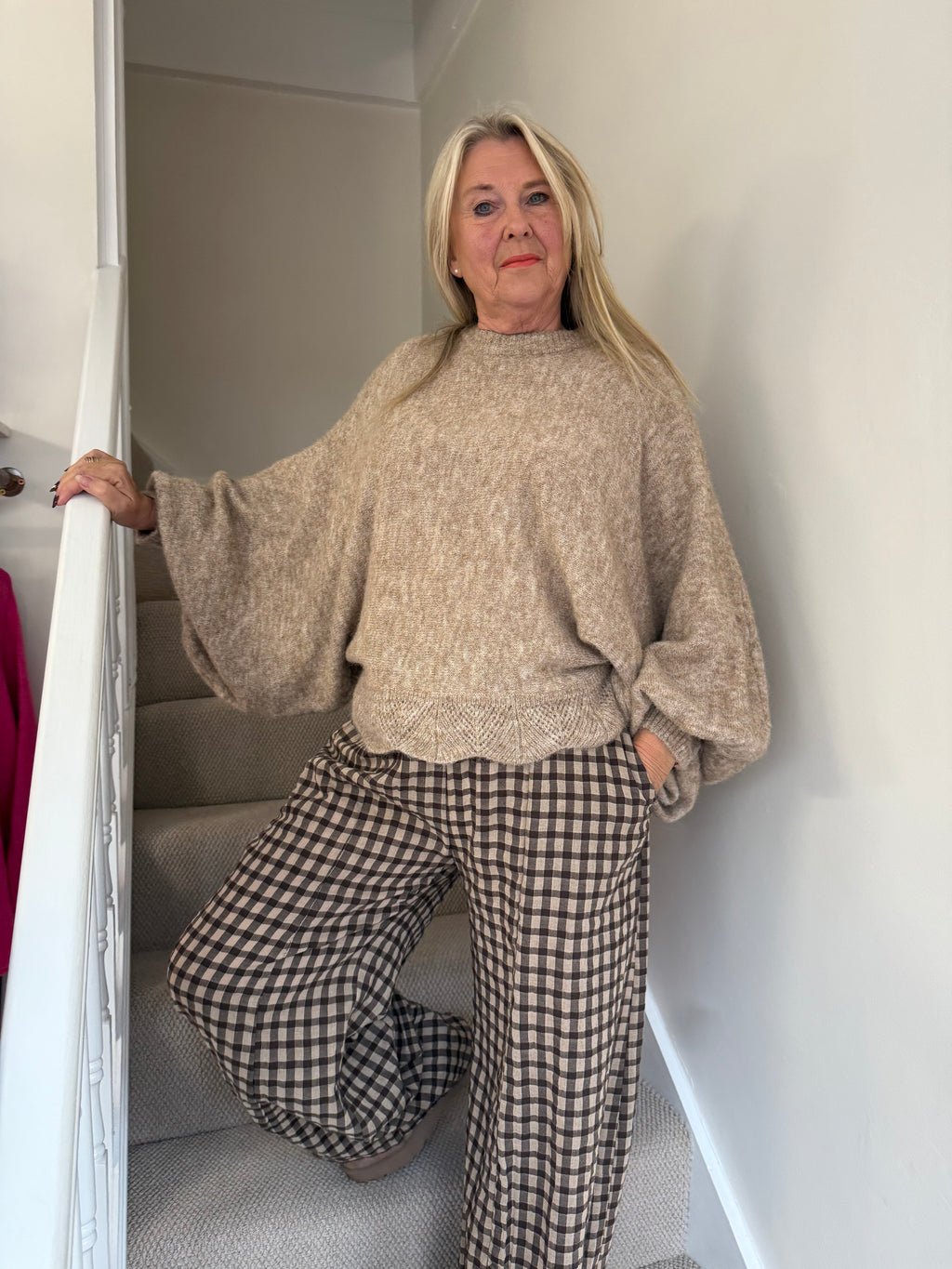 Oatmeal Marl Batwing Knit Jumper