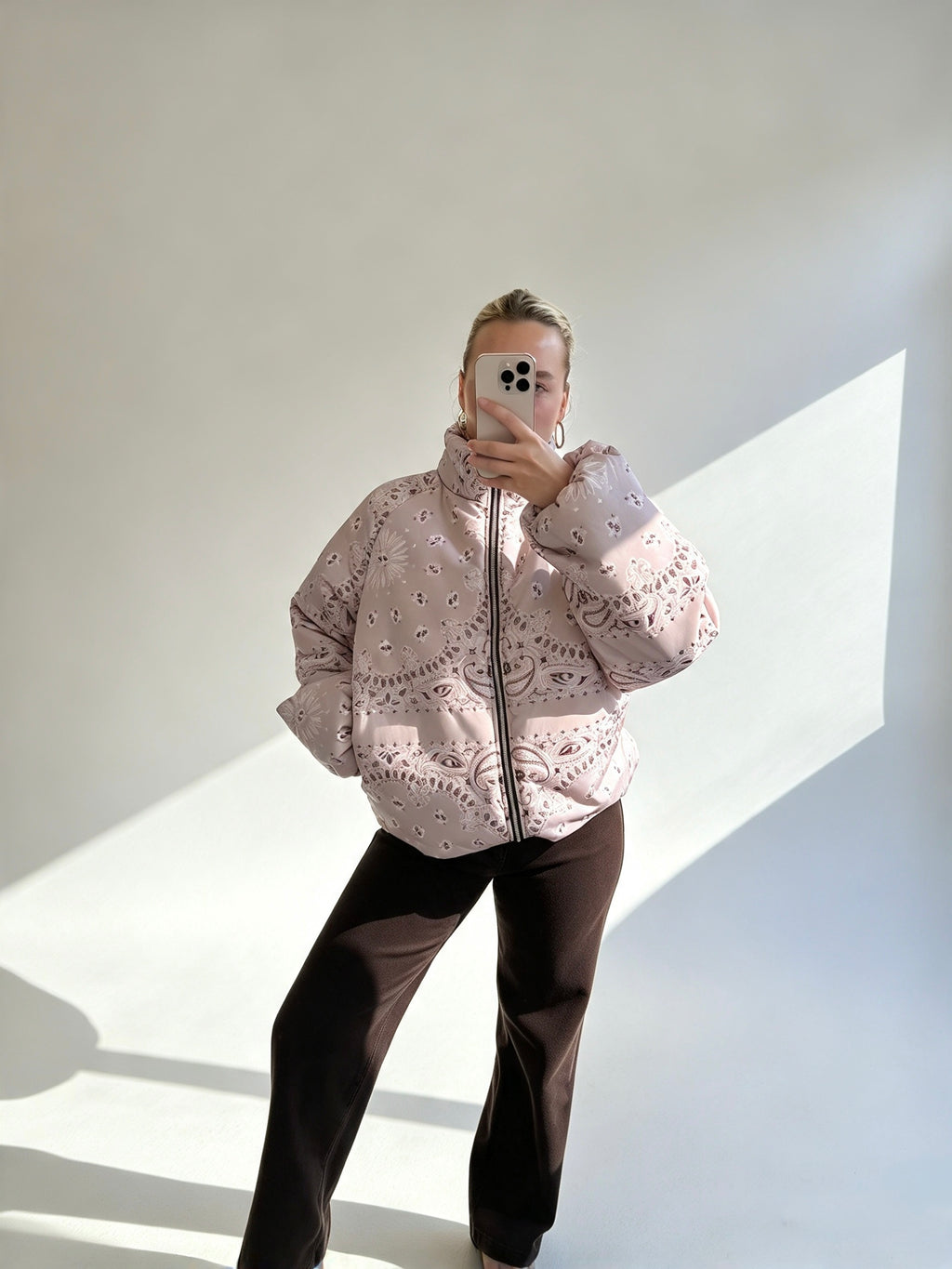 Paisley Print Puffer Jacket