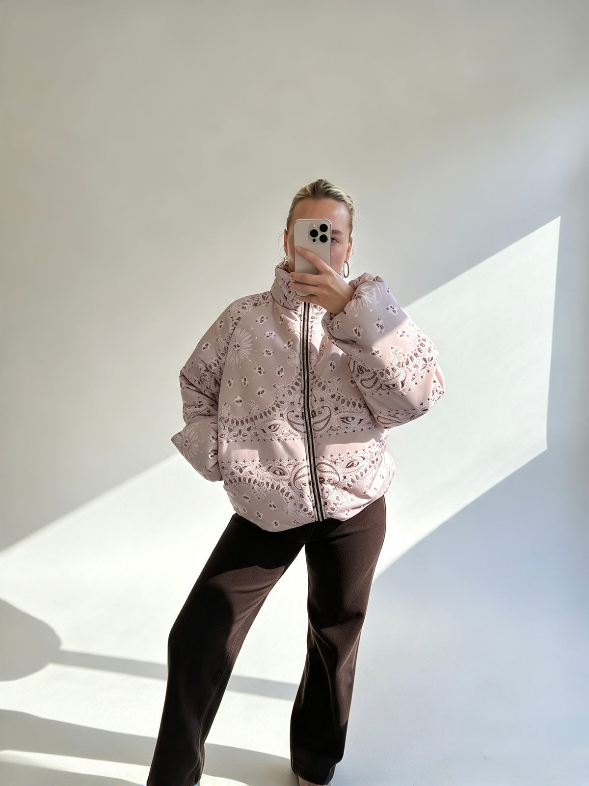 Paisley Print Puffer Jacket