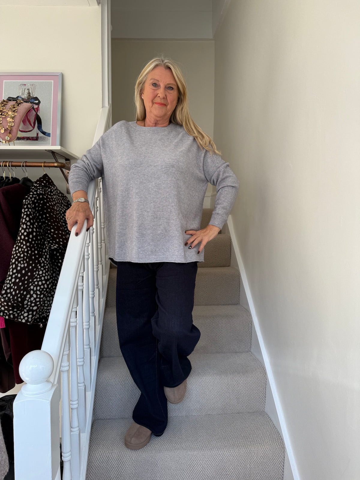Erika Grey Relaxed Crew Neck Jumper