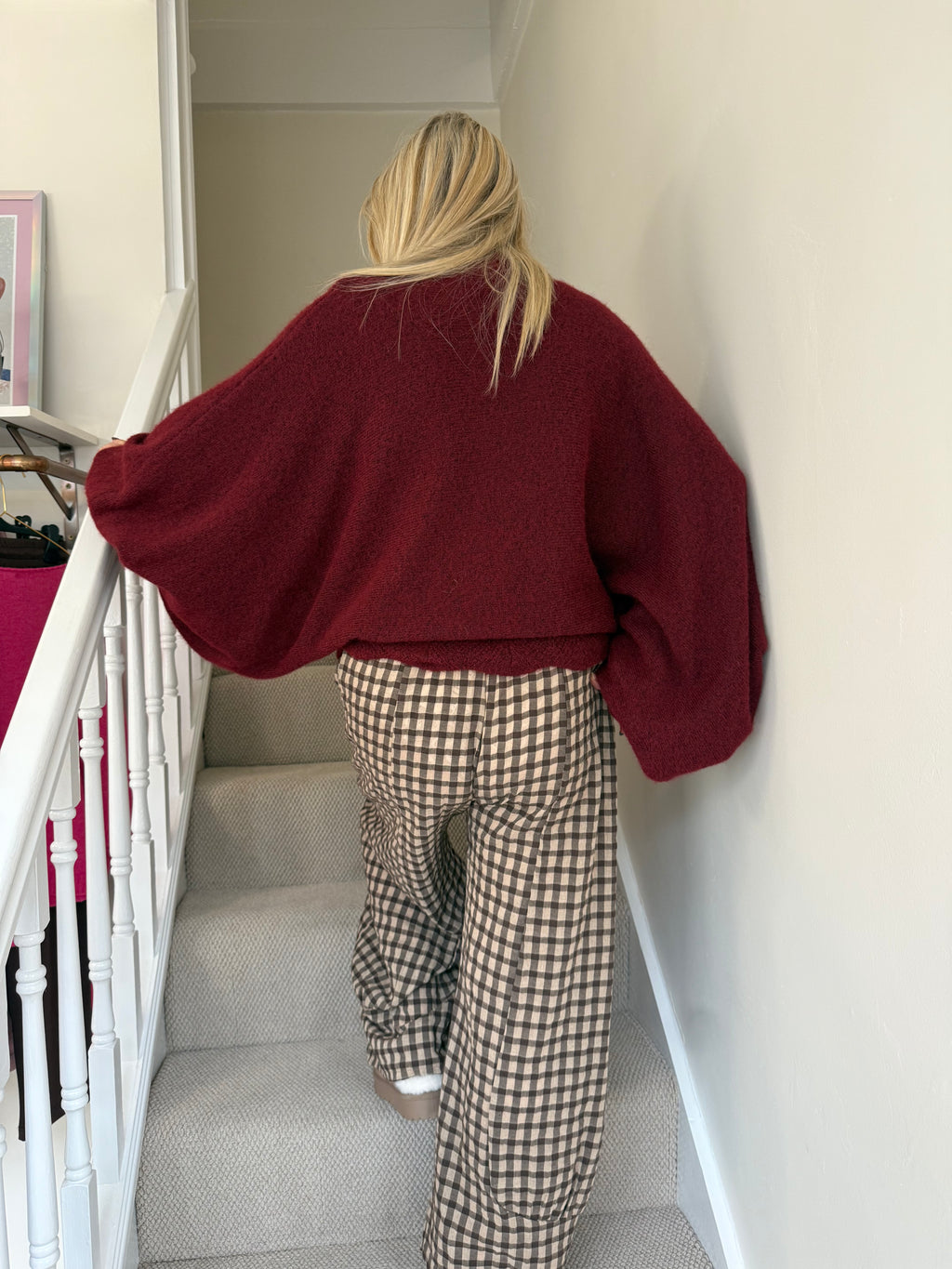 Berry Red Batwing Knit Jumper