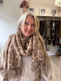 Soft Taupe Leopard Print Scarf