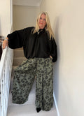 Black Satin Feel Balloon Sleeve Top