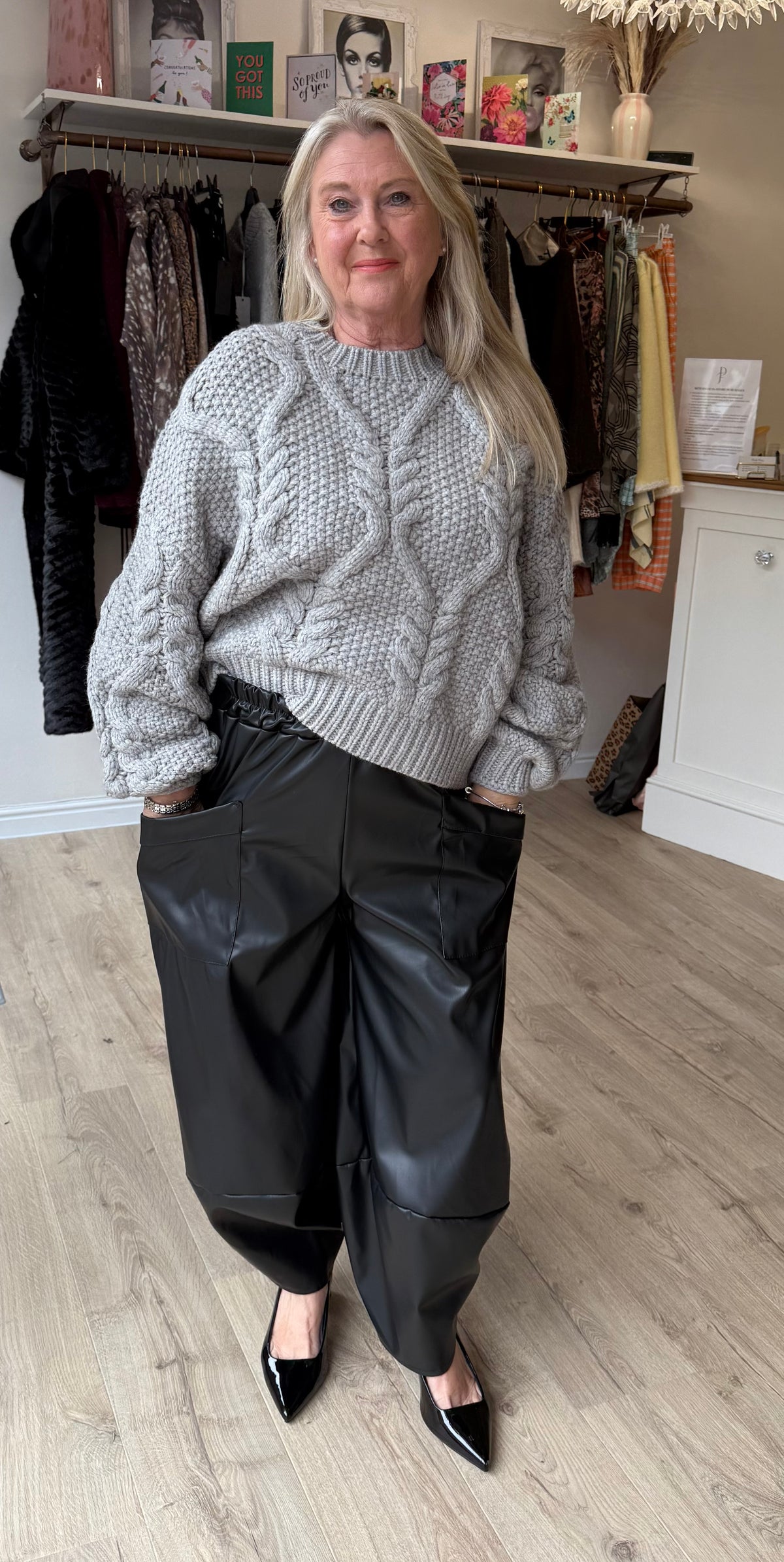 Black Faux Leather Trousers
