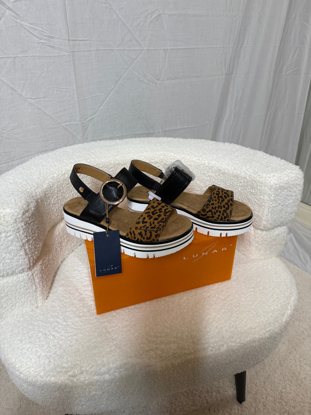 Leopard Print Platform Lunar Sandals