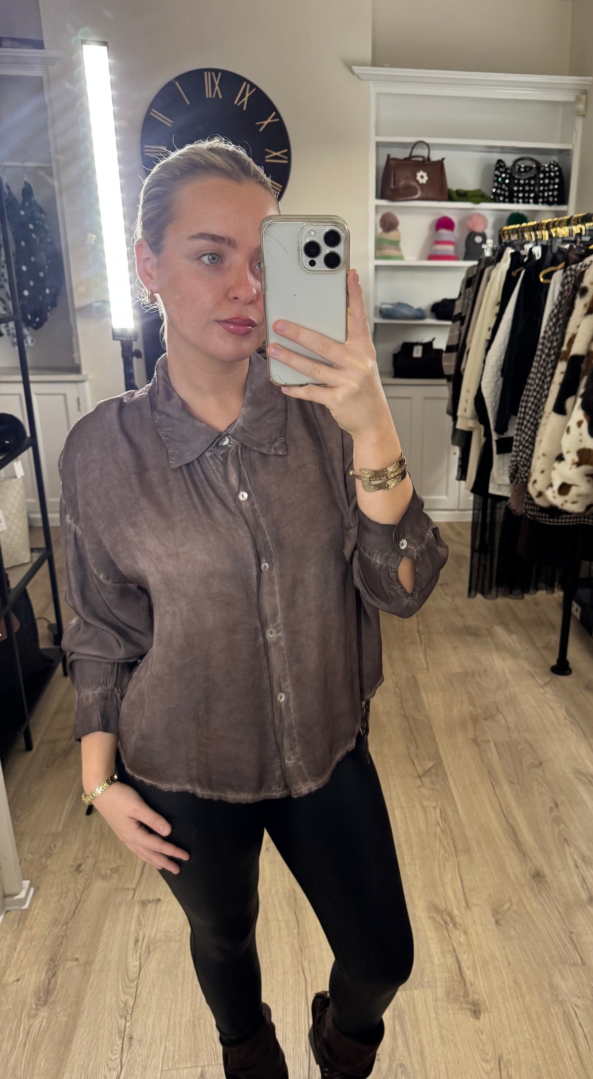 Sarah Tempest Brown Lace Back Shirt