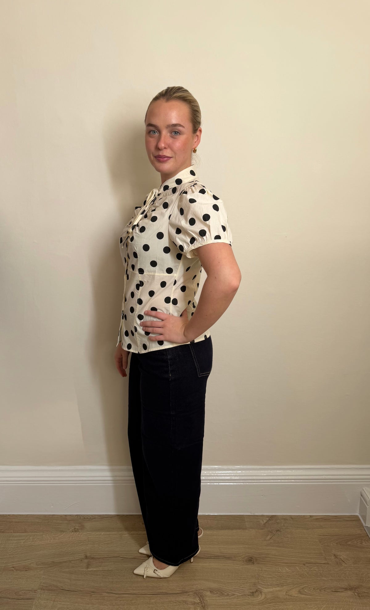 Cream Polka Dot Blouse