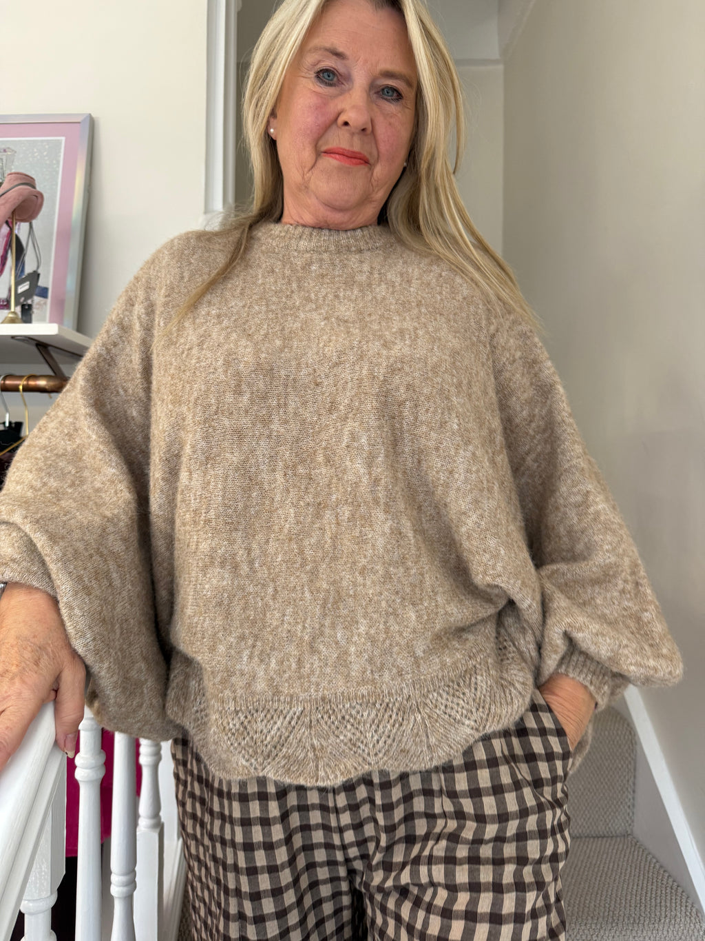 Oatmeal Marl Batwing Knit Jumper