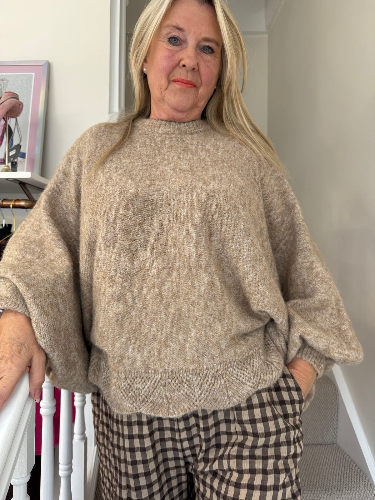 Oatmeal Marl Batwing Knit Jumper