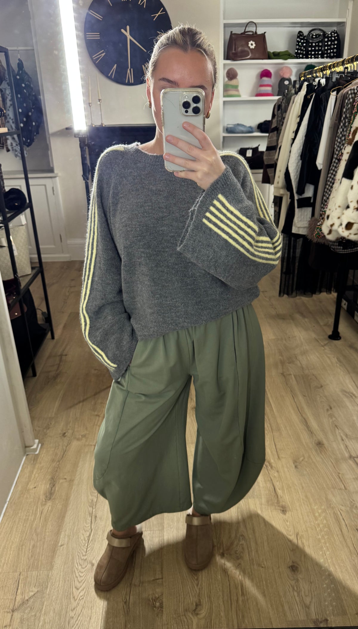 Sage Green Barrel Leg Pants