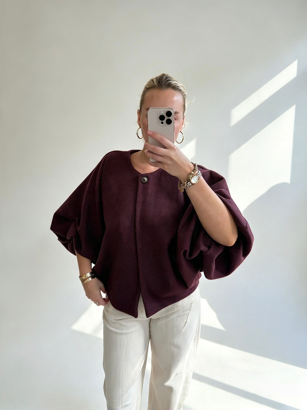 Burgundy Soft Feel Statement Jacket