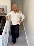 Erika Cream Knit V Neck Jumper