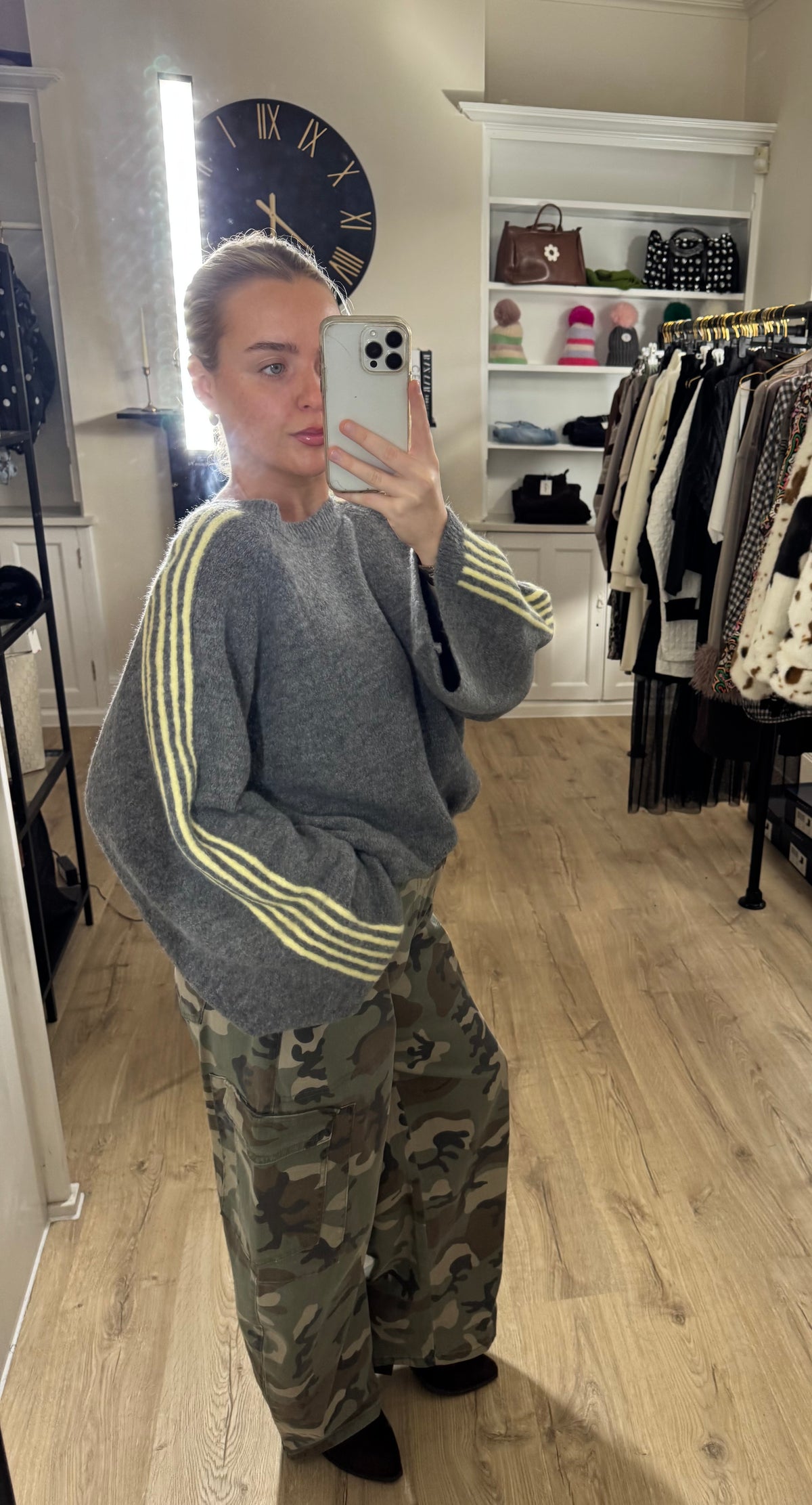 Lemon Striped Grey Jumper