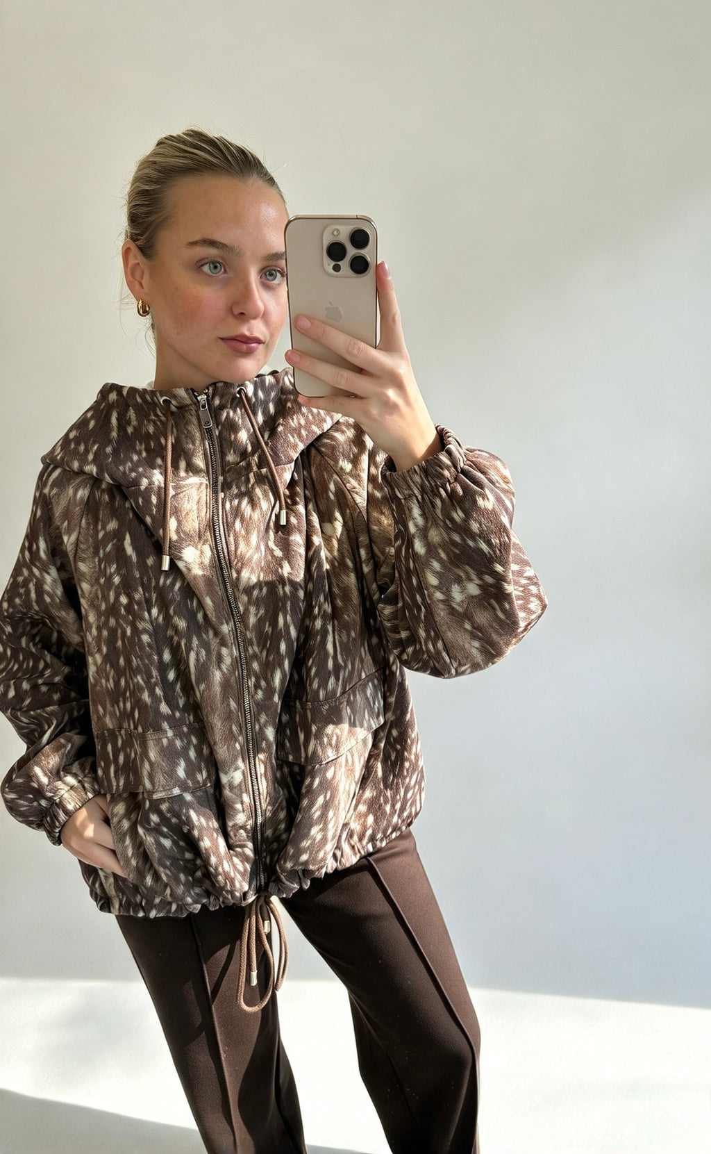 Bambi Print Hooded Coat